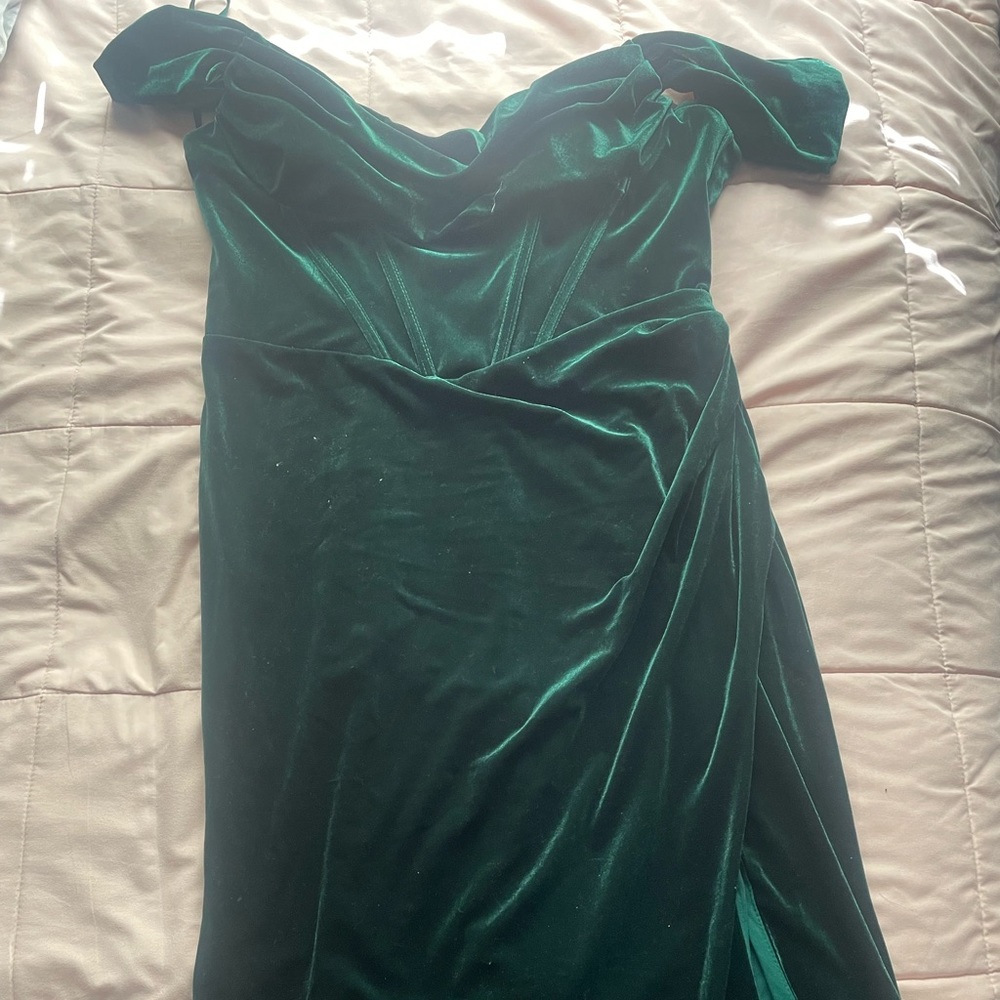 Emerald velvet gown